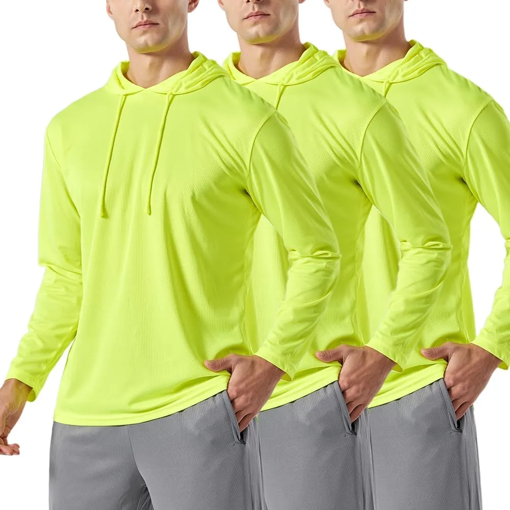 3PC or 6PC Men??s UPF 50  Sun Protection Lightweight Long Sleeve Hoodie, Quick-Dry SPF UV Shirt for Outdoor Active Wear