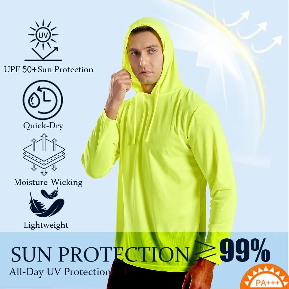 3PC or 6PC Men??s UPF 50  Sun Protection Lightweight Long Sleeve Hoodie, Quick-Dry SPF UV Shirt for Outdoor Active Wear