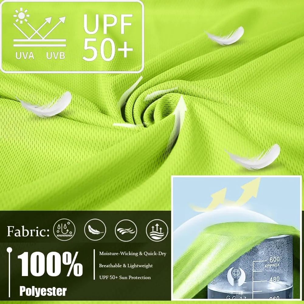 3PC or 6PC Men??s UPF 50  Sun Protection Lightweight Long Sleeve Hoodie, Quick-Dry SPF UV Shirt for Outdoor Active Wear