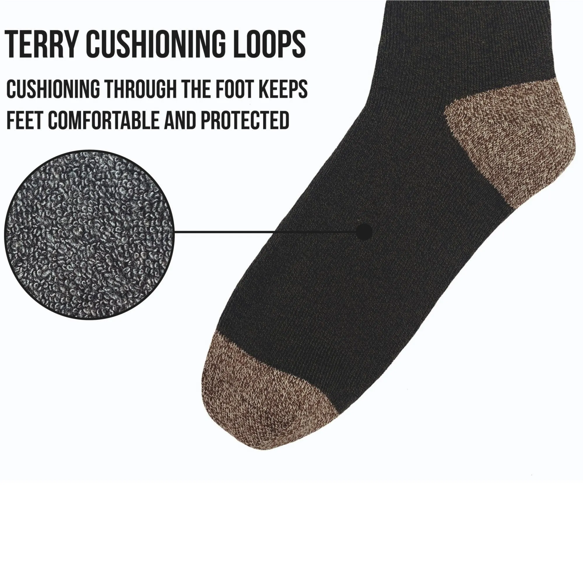 Bramble Mens All Terrain Socks 3 Pack - Khaki Mix