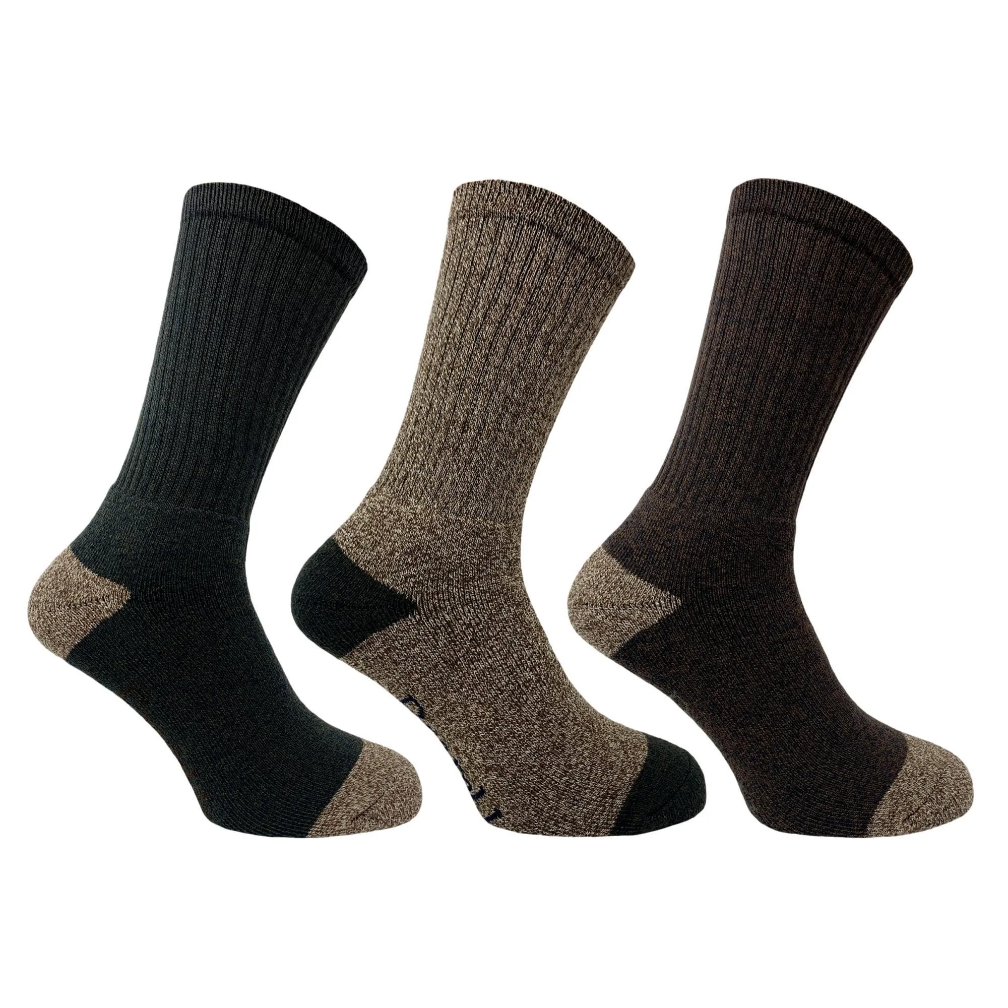 Bramble Mens All Terrain Socks 3 Pack - Khaki Mix
