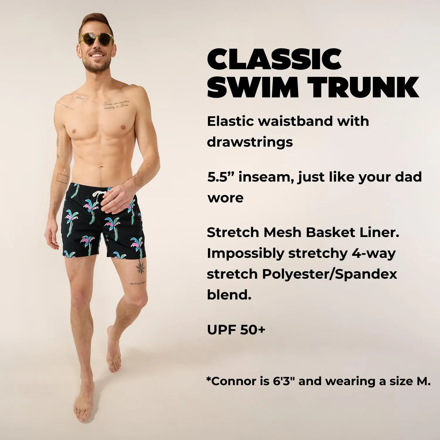 Chubbies Mens Swim Trunks ?C Mens Swim Shorts with 4-Way Stretch, 5.5?? Beach Shorts with Elastic Waist, Drawstring,Mesh Lining