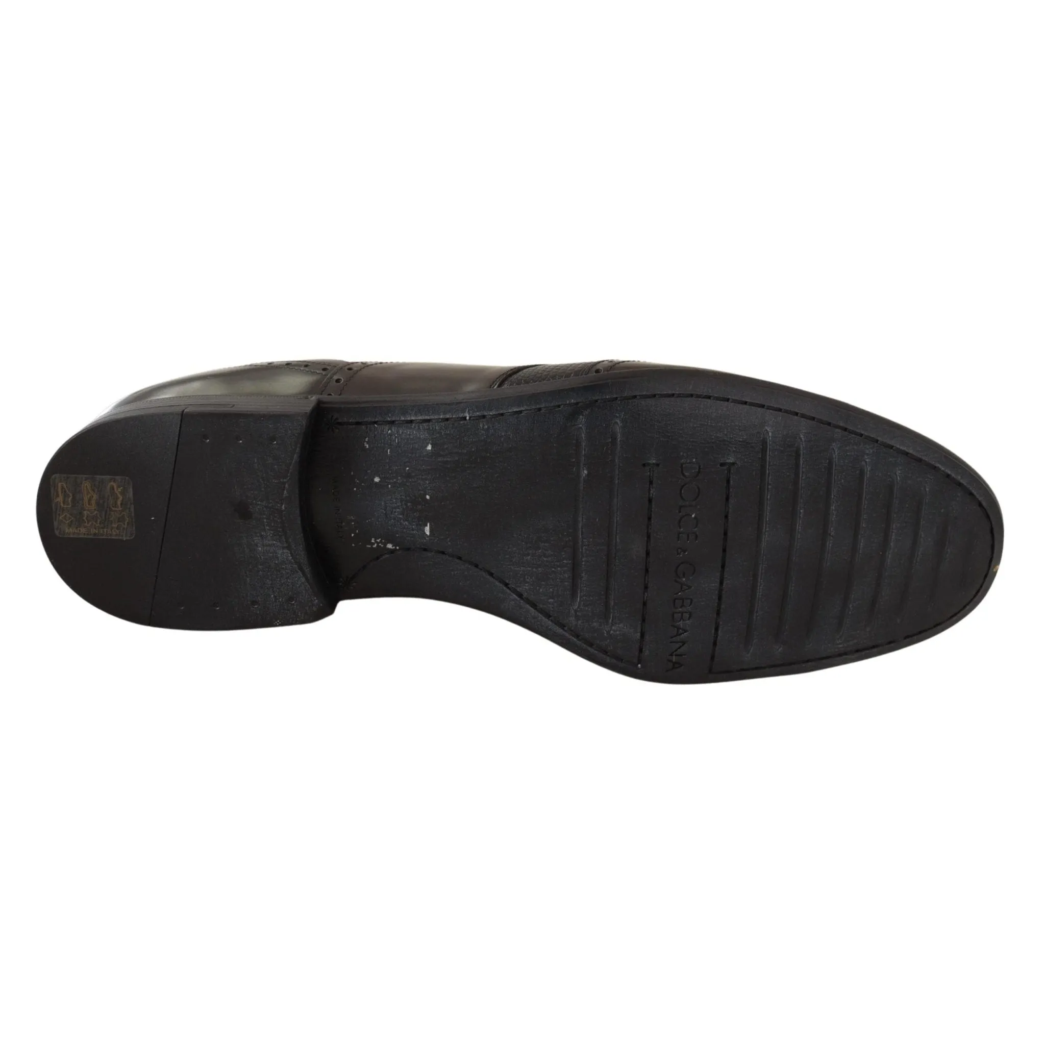 Dolce & Gabbana Elegant Brown Lizard Leather Oxford Shoes