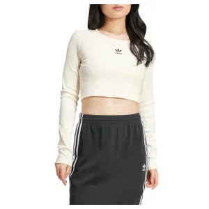 Essential Crop Crew Neck Long Sleeve T-Shirt
