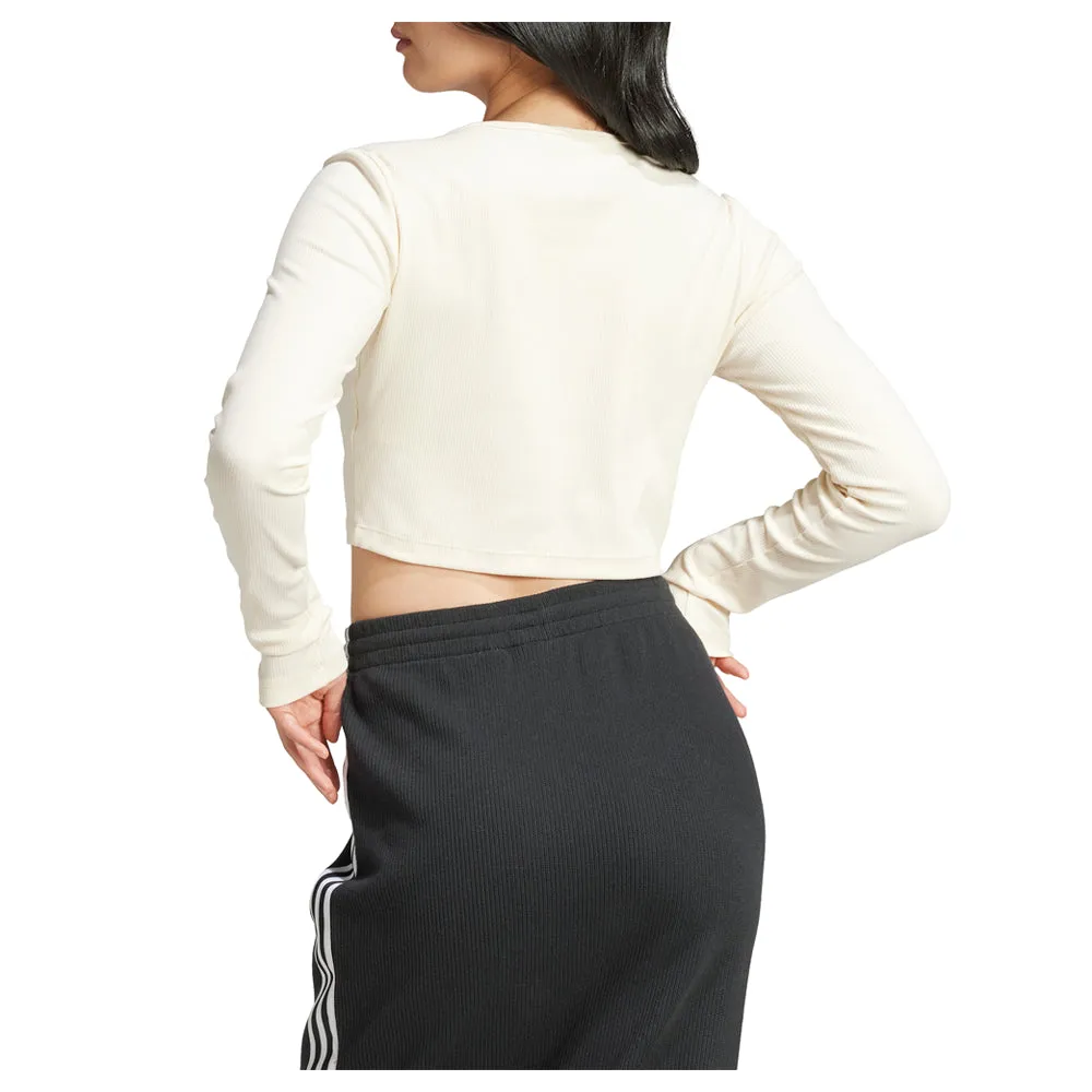 Essential Crop Crew Neck Long Sleeve T-Shirt