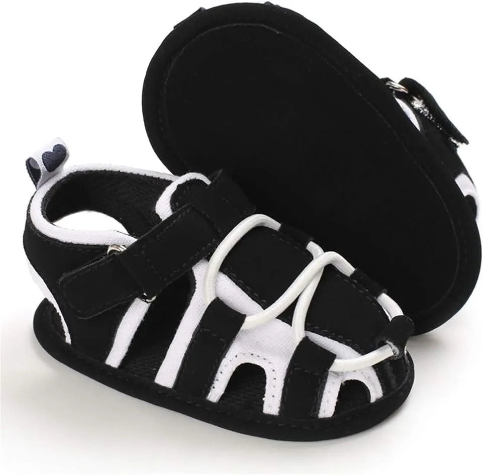 HsdsBebe Infant Baby Boys Girls Summer Beach Sandals Breathable Athletic Anti-slip Soft Sole Newborn First Walker Crib Shoes