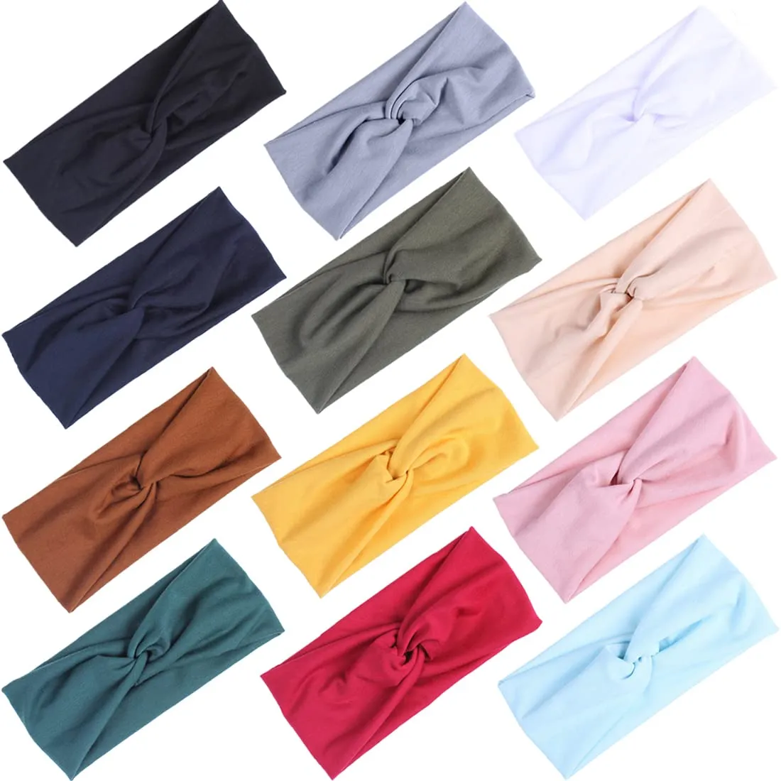 Kachanaa 12 Pack Headbands for Women, Elastic Wide Headbands Non Slip Workout Yoga Sport Hair Bands for Women??s Hair Accessories