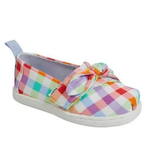 Kids’ TOMS Alpargata Bow (Tiny) – Classic Slip-On with Plaid Style