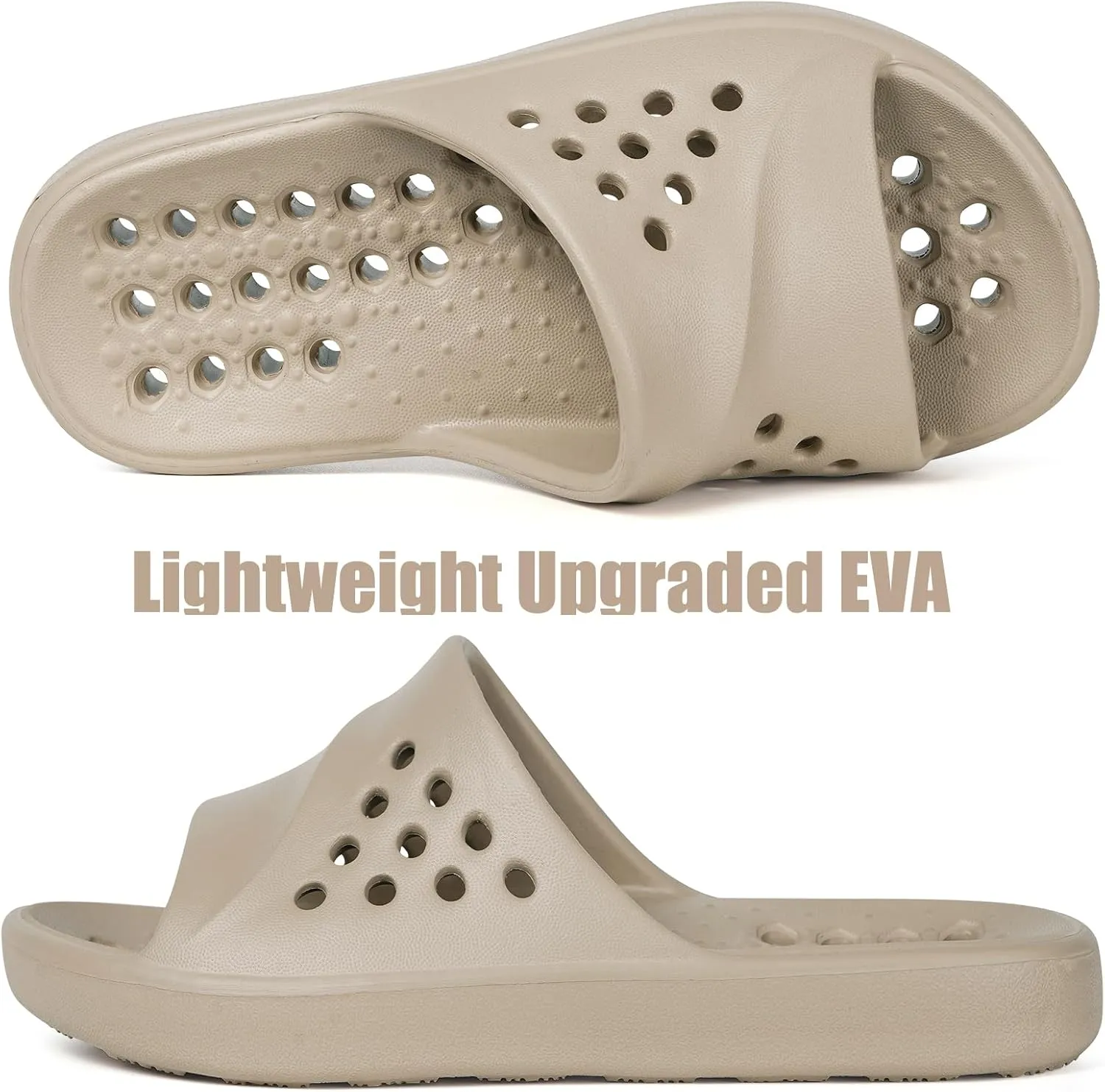 KVbabby Shower Shoes for Kids Massage Pool Slides with Arch Support Quick Drying Boys Girls Beach Sandals Non Slip Summer Bathroom Indoor House Slippers with Drain Holes