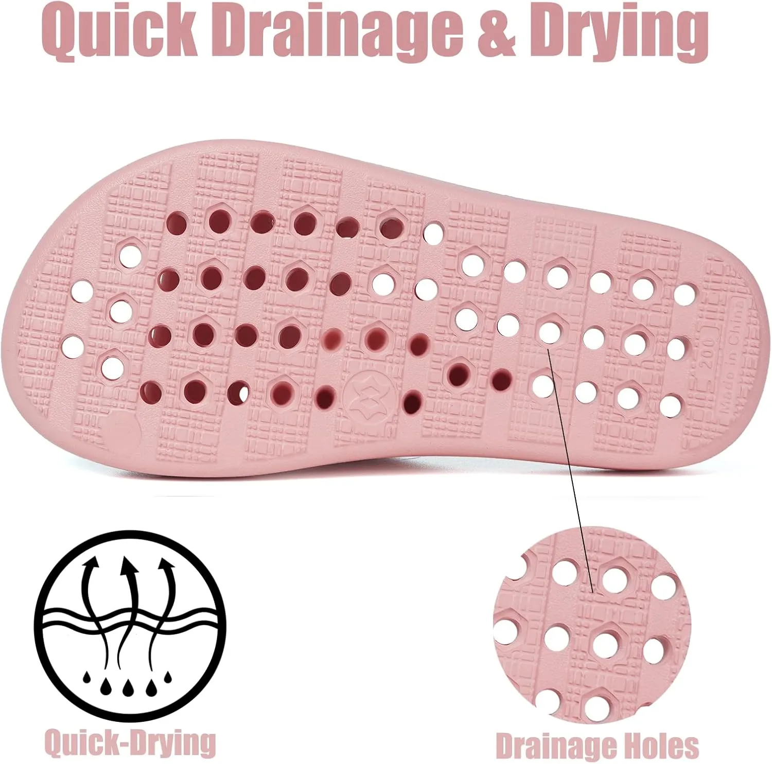 KVbabby Shower Shoes for Kids Massage Pool Slides with Arch Support Quick Drying Boys Girls Beach Sandals Non Slip Summer Bathroom Indoor House Slippers with Drain Holes