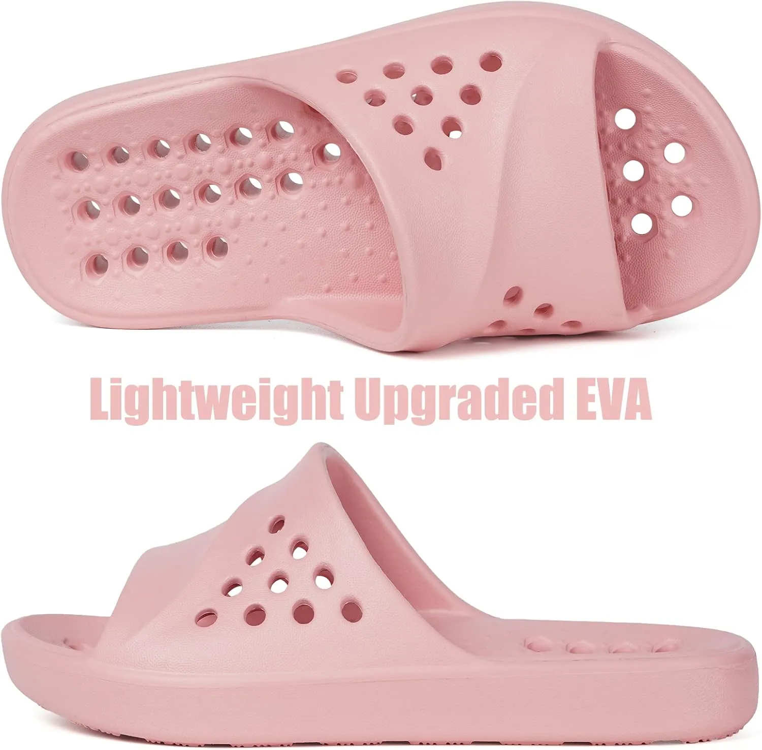 KVbabby Shower Shoes for Kids Massage Pool Slides with Arch Support Quick Drying Boys Girls Beach Sandals Non Slip Summer Bathroom Indoor House Slippers with Drain Holes