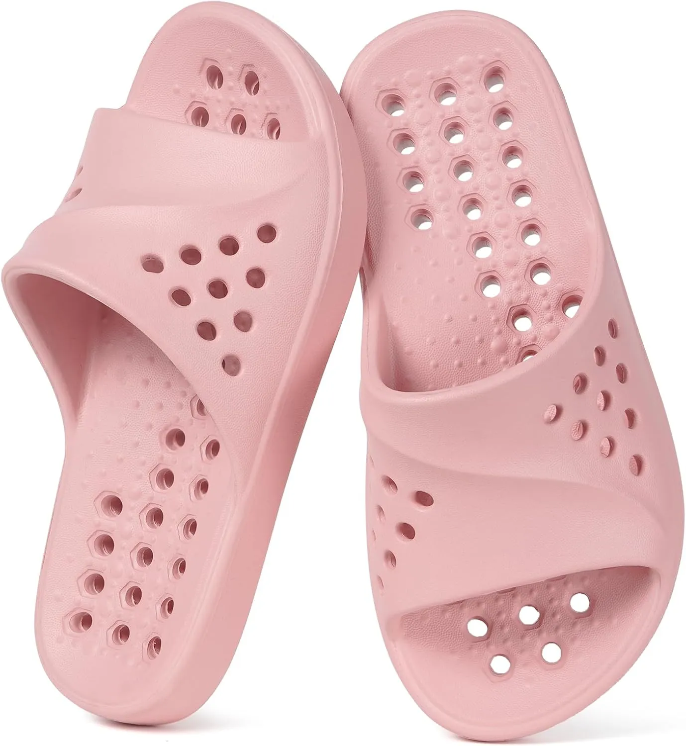 KVbabby Shower Shoes for Kids Massage Pool Slides with Arch Support Quick Drying Boys Girls Beach Sandals Non Slip Summer Bathroom Indoor House Slippers with Drain Holes