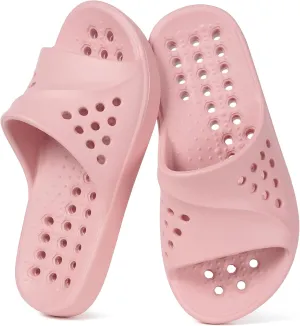 KVbabby Shower Shoes for Kids Massage Pool Slides with Arch Support Quick Drying Boys Girls Beach Sandals Non Slip Summer Bathroom Indoor House Slippers with Drain Holes