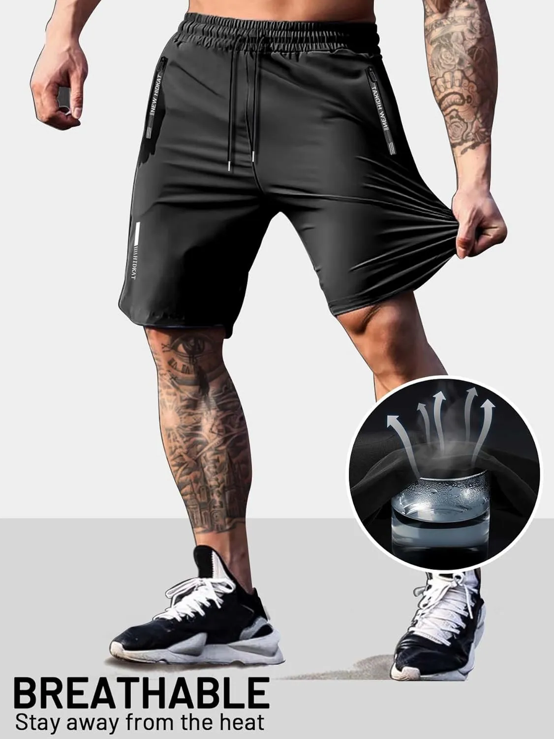 Men's Athletic Shorts Lightweight Sport,Gym,Workout??Running Jogging Shorts Quick Dry with Zipper Pockets