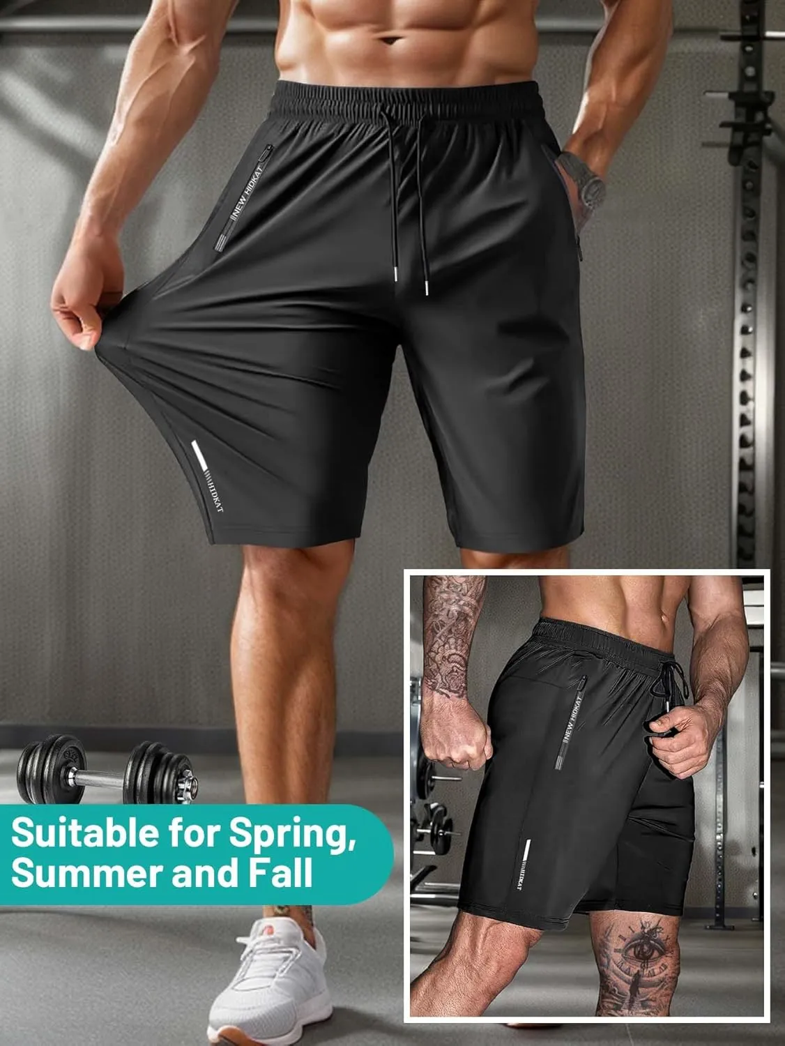 Men's Athletic Shorts Lightweight Sport,Gym,Workout??Running Jogging Shorts Quick Dry with Zipper Pockets