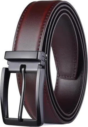 Men's Dress Belt Black Leather Belts for Jeans