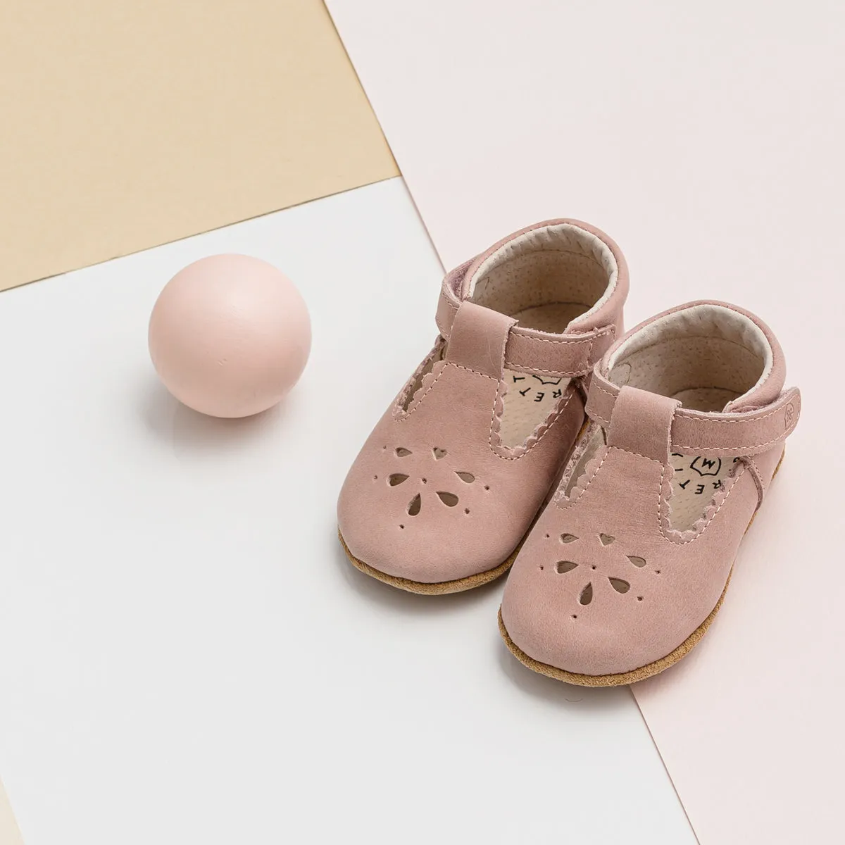 Pretty Brave Leather Baby Morgan Shoes - Blush